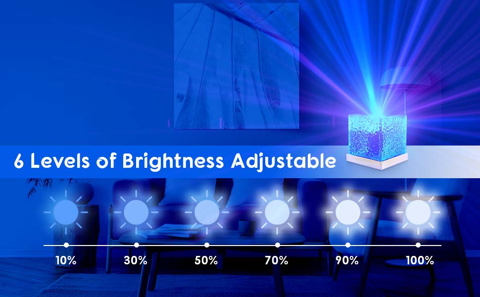 Projector Lights Ocean Wave, 3D Water Effect LED Night Light, Crystal Table Lamp With Remote 16 in 1 Dynamic Ocean Projector