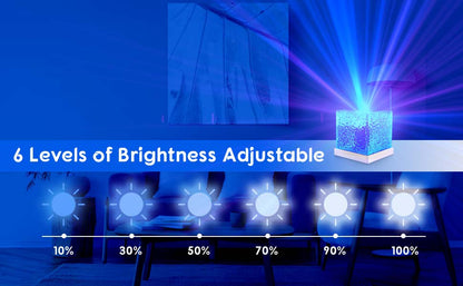 Projector Lights Ocean Wave, 3D Water Effect LED Night Light, Crystal Table Lamp With Remote 16 in 1 Dynamic Ocean Projector