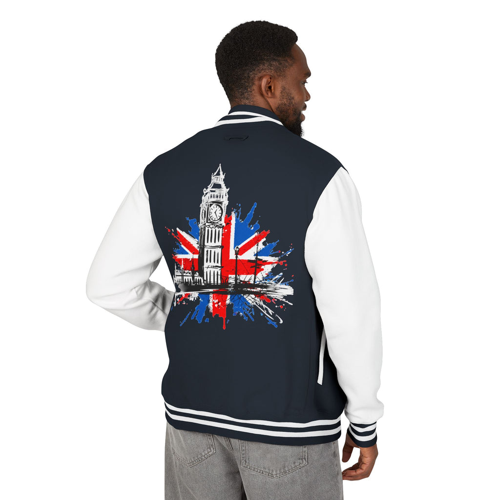 London Big Ben Union Jack Letterman Jacket