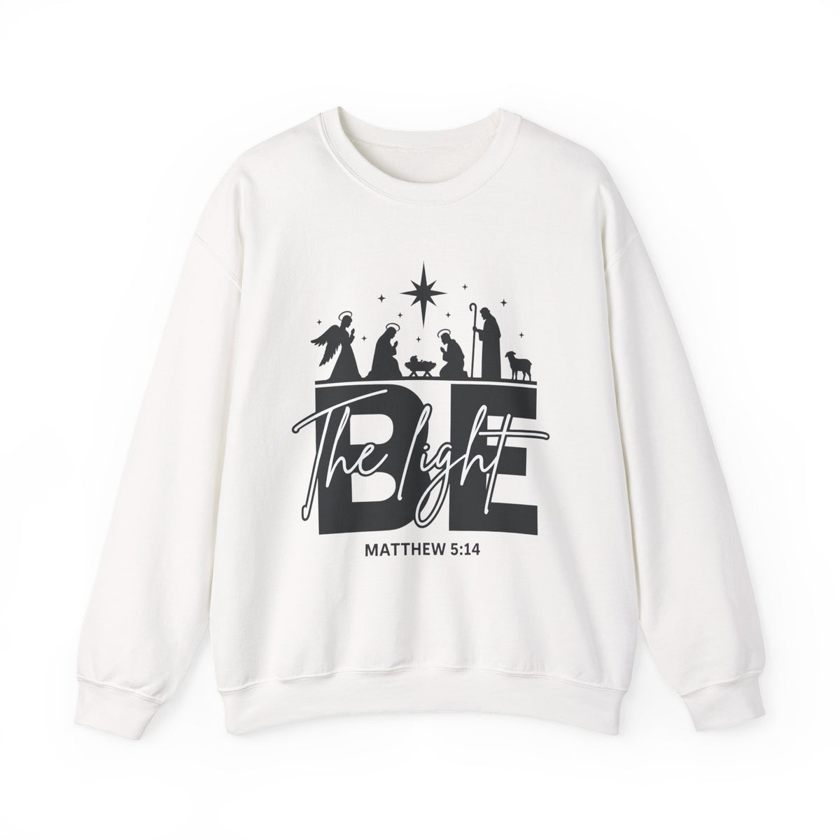 The Light Matthew 5:14 Christian Christmas Crewneck Sweatshirt
