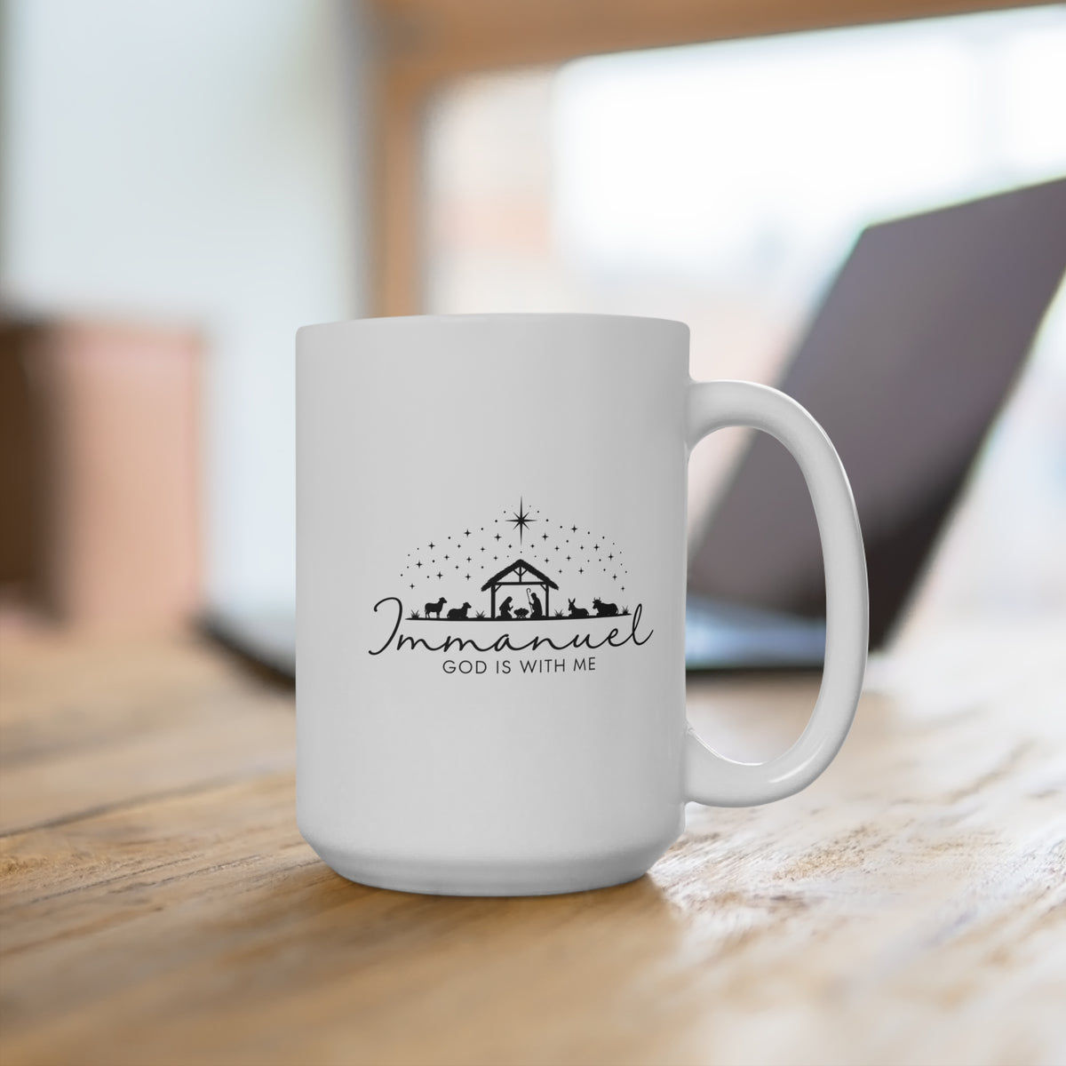 Immanuel God Is With Me 15oz Christmas Nativity Mug