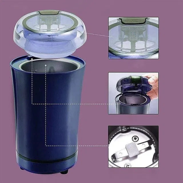 Mini Mixture Grinder Stainless Steel 4Blade Mixer Under 1000 Electric Mixer Grinder for Coffee Spices Herbs & Masala Portable Grinder
