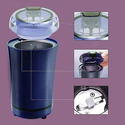 Mini Mixture Grinder Stainless Steel 4Blade Mixer Under 1000 Electric Mixer Grinder for Coffee Spices Herbs & Masala Portable Grinder